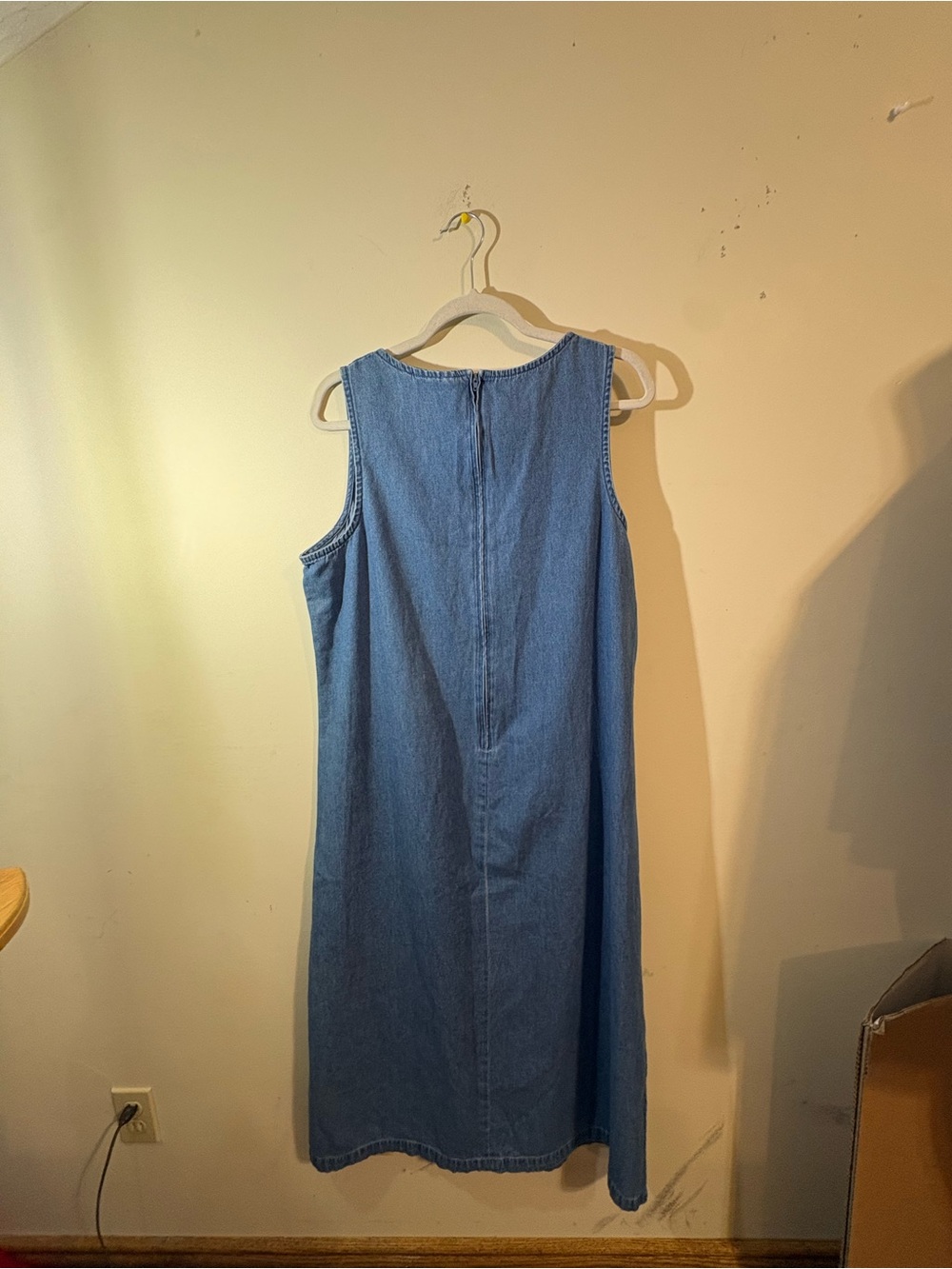 vintage Excitation denim maxi jumper dress women’s XL sleeveless scoop neck - Picture 3 of 9